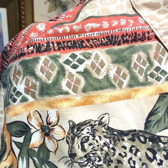 Leopard Tropical Button Down Shirt - Picture 9 of 12